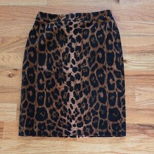 Talbots Leopard Print Pencil Skirt Size 4